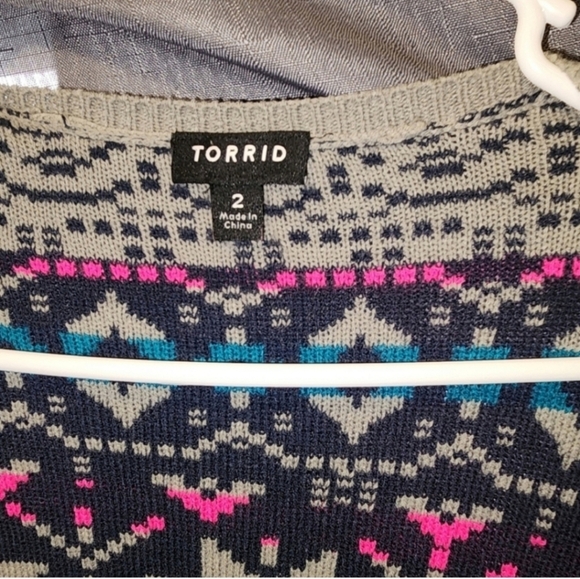 🍂🍁Torrid Aztec open front cardigan size 2x - Picture 4 of 5